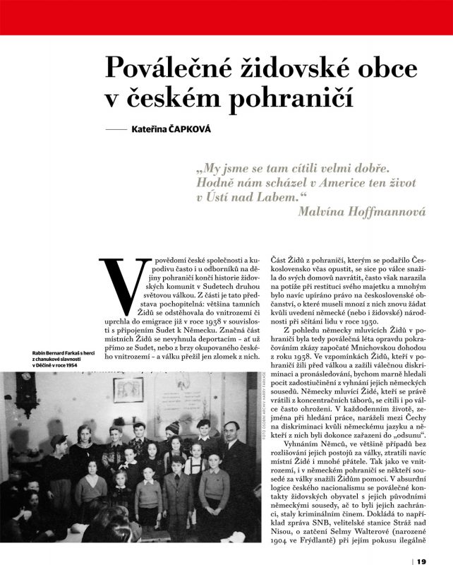 Poválečné židovské obce v českém pohraničí